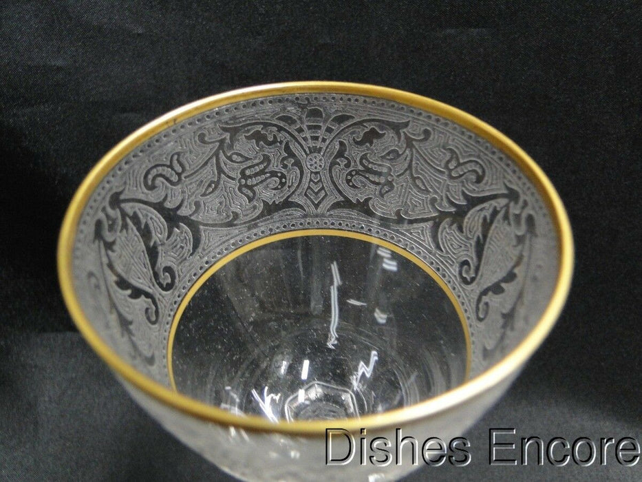 Glastonbury Lotus Brocade, Gold Trim: Wine Goblet (s), 6" Tall