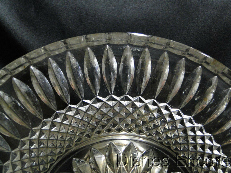 Clear w/ Cut Design and Metal Base:  Cake Stand, 11 1/8" x 3 1/8" -- MG#115
