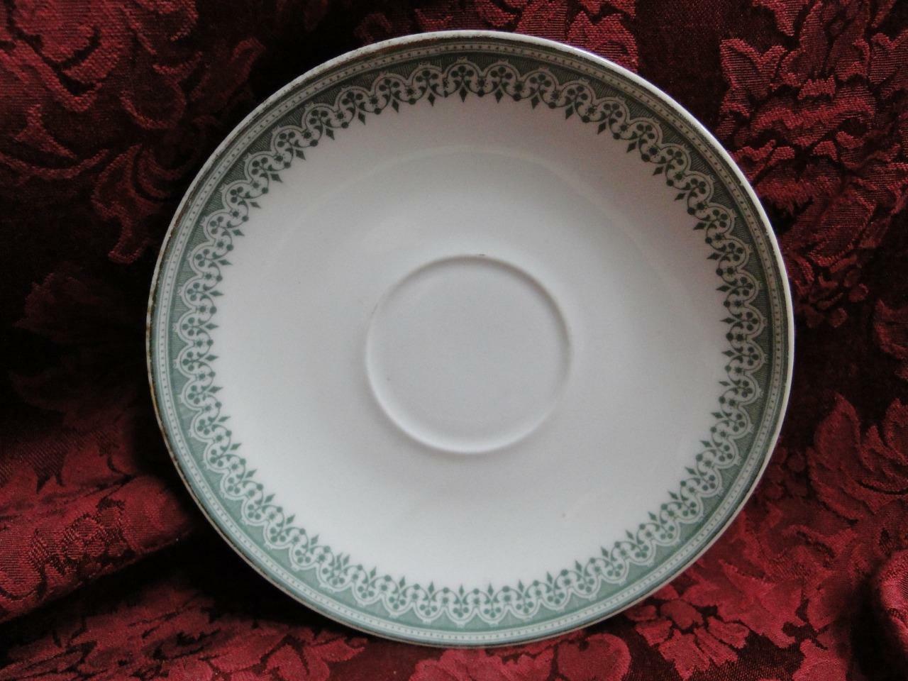 Tressemanes & Vogt TRV3, Green Geometric Rim, Gold: 5 3/4" Saucer (s) Only