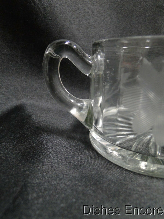 Clear w/ Gray Cut Flowers: Open Sugar Bowl & Creamer Set -- MG#163