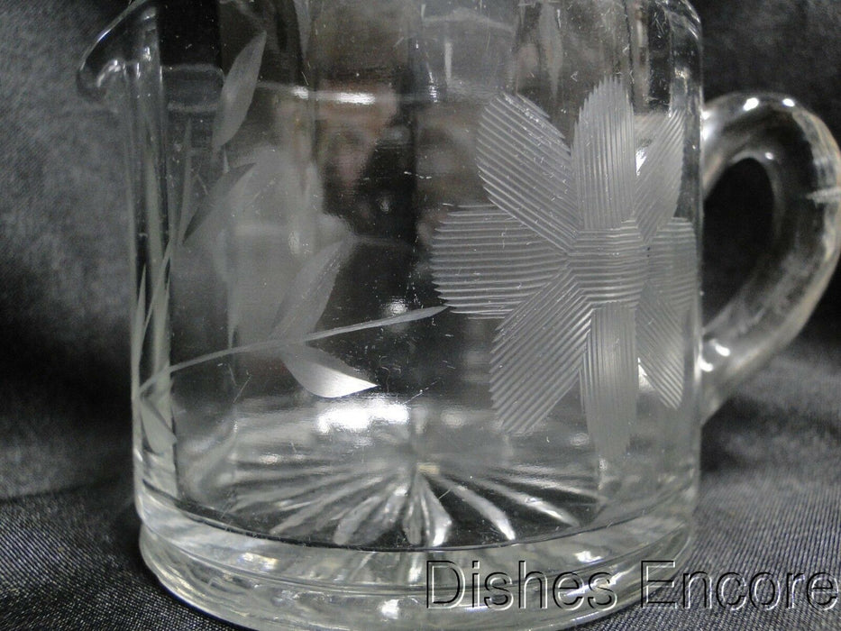 Clear w/ Gray Cut Flowers: Open Sugar Bowl & Creamer Set -- MG#163