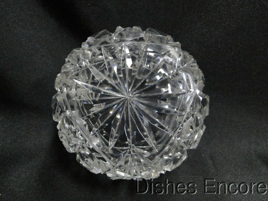 Clear w/ Cut Design, Thumbprint Edge: Rose Bowl, 2 3/8" x 3 5/8"  -- MG#113