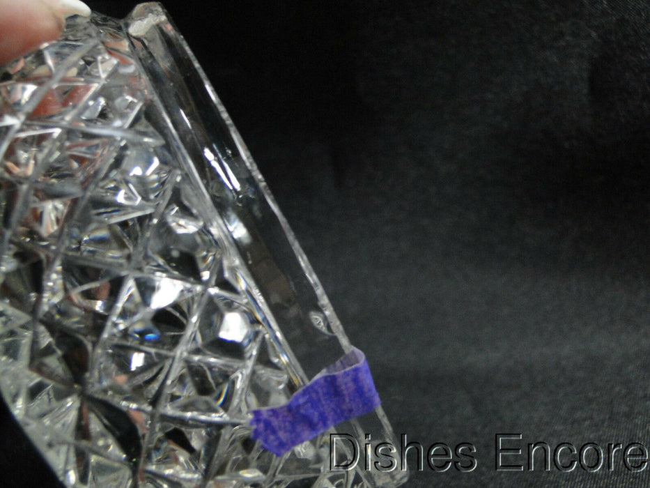 Clear w/ Cut Crosshatch Design: Two Slot Ashtray, As Is  -- MG#114