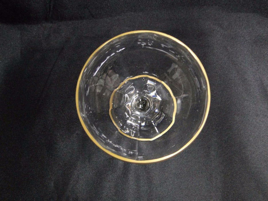 Optic, Clear, Gold Trim on Rim & Base: Champagne/Sherbet (s), 3.5" Tall - CR#068