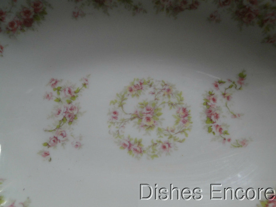 Zeh, Scherzer & Co 508, Pink Rose Garland: Oval Serving Bowl, 9 5/8", As Is