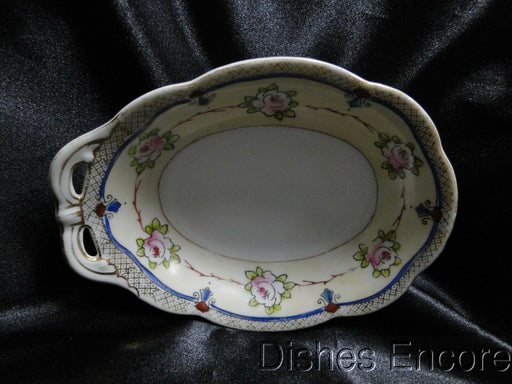 Noritake Pink Roses on a Cream Band, Gold Trim: Oval Dish w/ One Handle, 6 1/4"