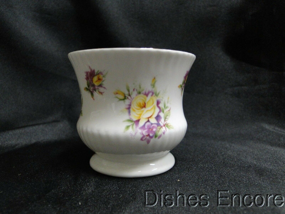 Royal Dover Yellow Roses, Purple Flowers: Demitasse Cup & Saucer Set, 2 3/8"