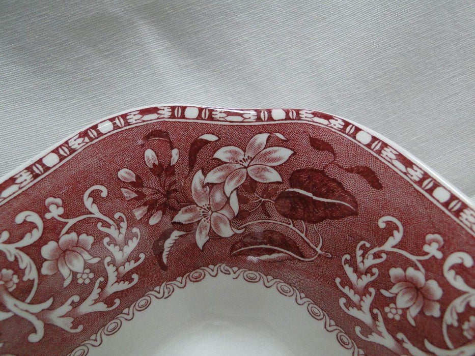 Copeland Spode's Camilla Red, Pink, Floral: Square Serving Bowl, 9 1/8", As Is