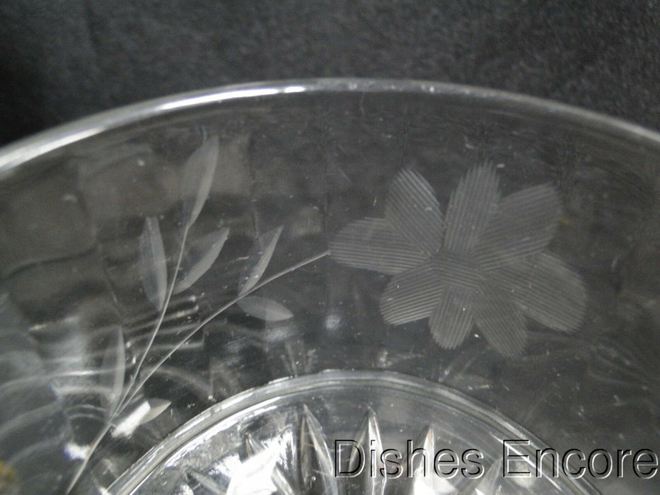 Clear w/ Gray Cut Flowers: Open Sugar Bowl & Creamer Set -- MG#163