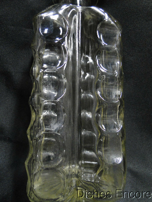 Clear w/ Cut Circles: Decanter & Hollow Stopper w/ Cork, 11" Tall -- MG#110