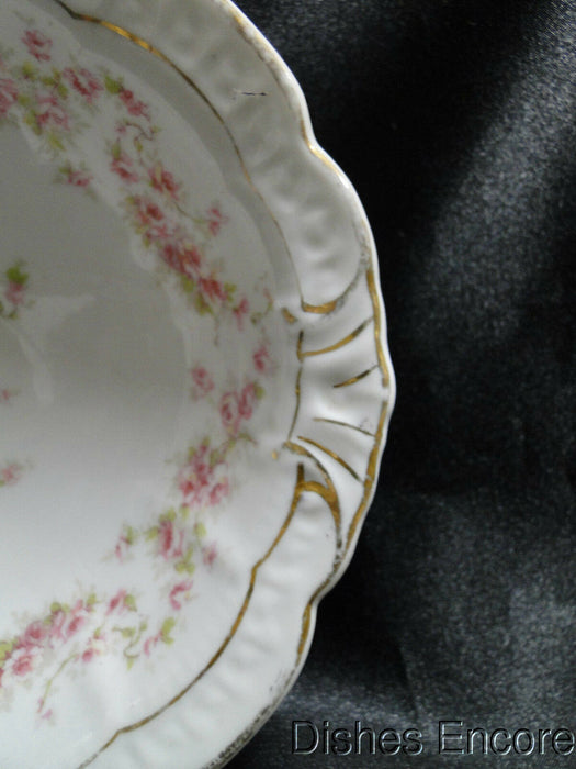 Zeh, Scherzer & Co 508, Pink Rose Garland: Oval Serving Bowl, 9 5/8", As Is