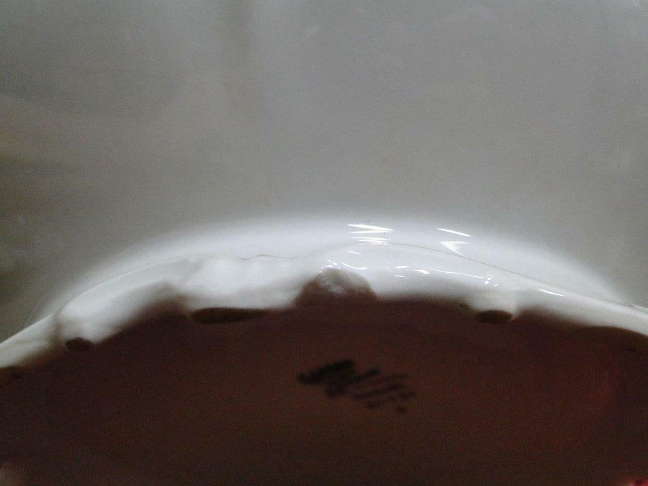 Edelstein Newcastle 30721 White w/ Gray, Gold Trim: Covered Serving Bowl, As Is