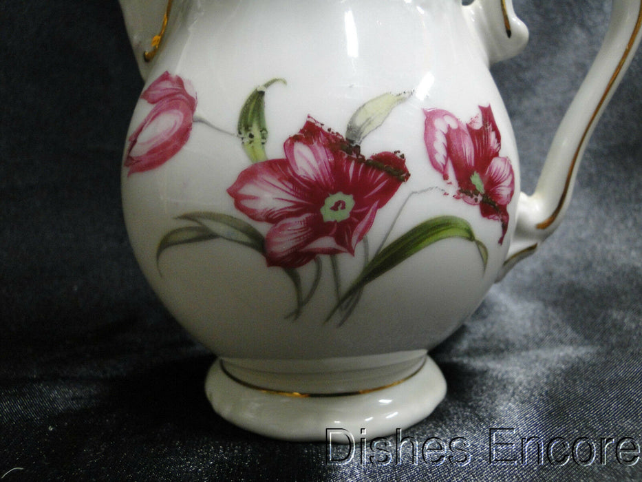 Winterling 84: Embossed Scrolls, Pink Flowers: Creamer / Cream Pitcher 4", As Is