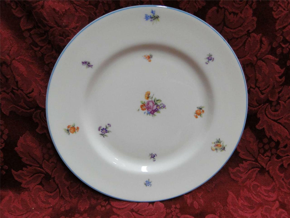 Edgerton Lorraine E220, Floral, Turquoise Trim: Salad Plate (s), 8 1/4"