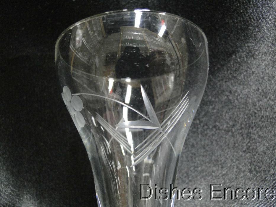 Clear w/ Etched Flowers & Leaves: Liquor Cocktail (s), 5" Tall -- CR#016