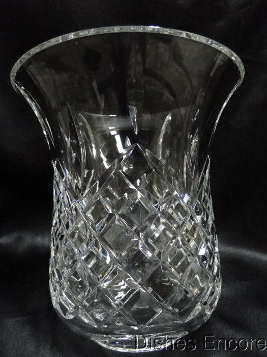 Clear w/ Vertical & Criss Cross Cuts: Hurricane Lamp & Globe 10.75" As Is MG#125