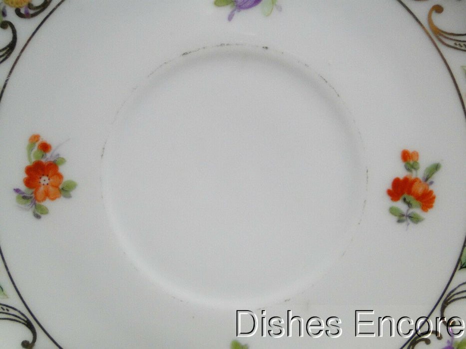 Dresden Style Royal, Floral & Gold Scrolls: Cup & Saucer Set (s), 2 1/4"