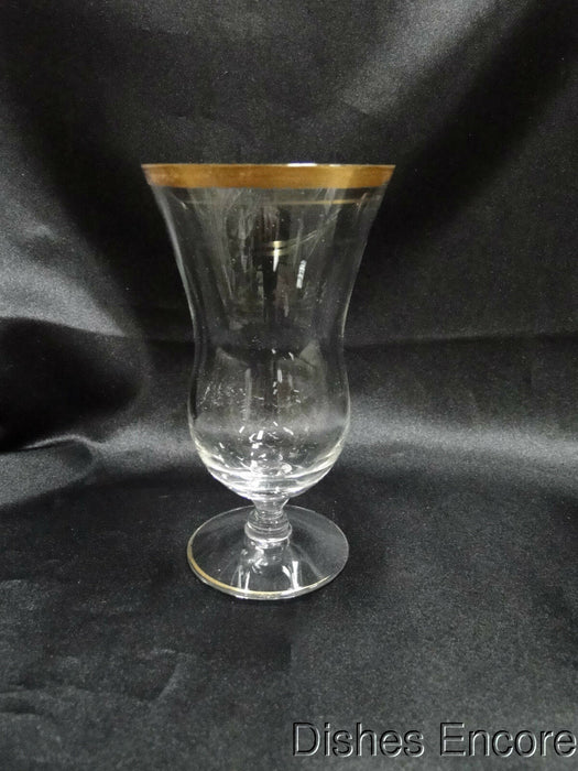 Clear w/ Double Gold Trim Gold Trim: Footed Juice, 4 3/4" Tall, As Is -- CR#093
