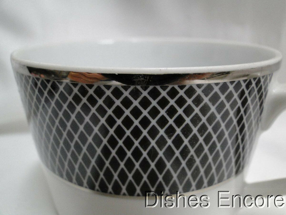 Block Midnight, Portugal, Black/White w/ Platinum: Cup & Saucer Set (s)