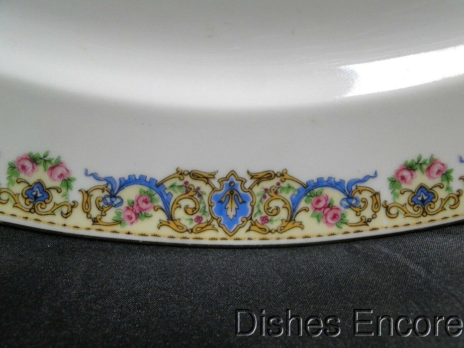 Charles Ahrenfeldt, Limoges, Roses, Gold Scrolls, Blue Ribbons: Platter, 16 3/8"