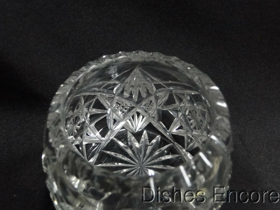 Clear w/ Cut Design, Thumbprint Edge: Rose Bowl, 2 3/8" x 3 5/8"  -- MG#113