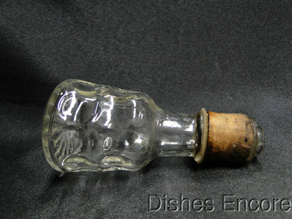 Clear w/ Cut Circles: Decanter & Hollow Stopper w/ Cork, 11" Tall -- MG#110