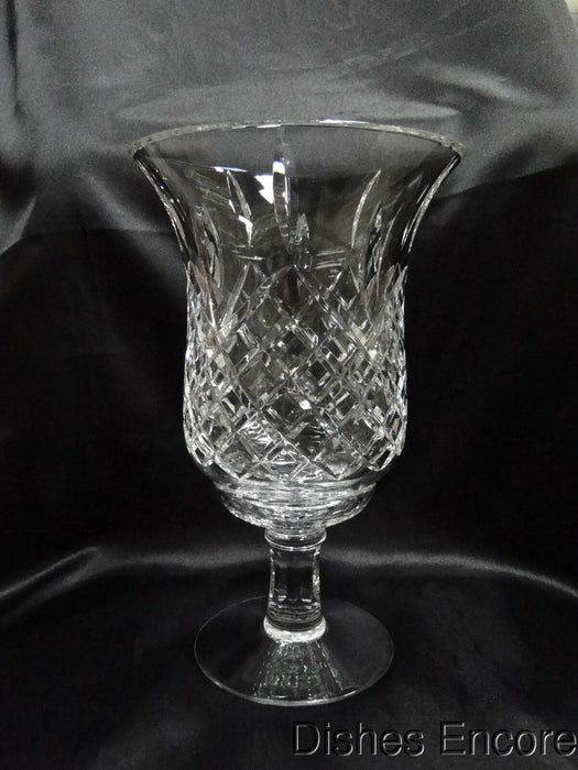 Clear w/ Vertical & Criss Cross Cuts: Hurricane Lamp & Globe 10.75" As Is MG#125