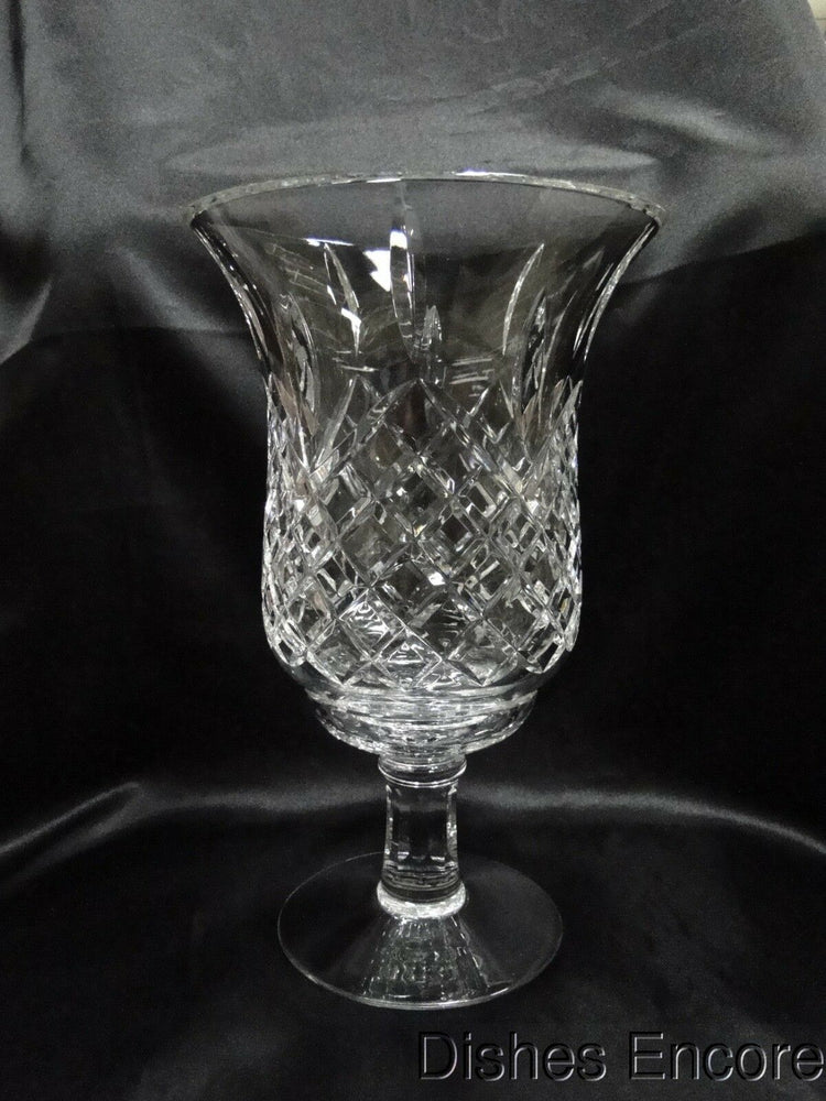 Clear w/ Vertical & Criss Cross Cuts: Hurricane Lamp & Globe 10.75" As Is MG#125