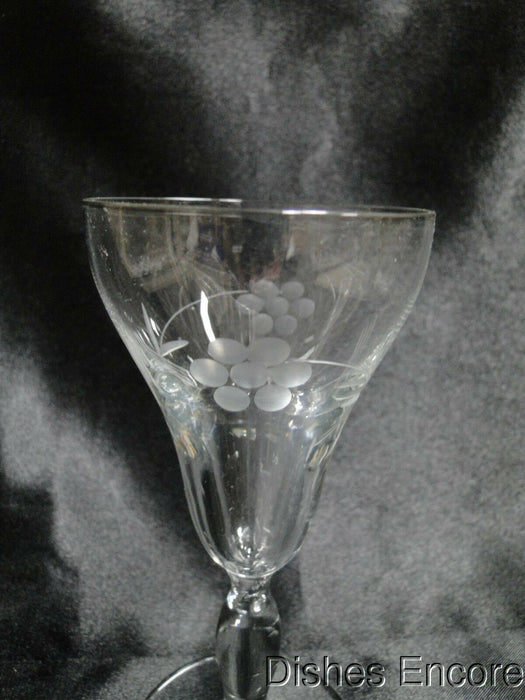 Clear w/ Etched Flowers & Leaves: Liquor Cocktail (s), 5" Tall -- CR#016