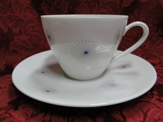 Seltmann 23615, Liane Shape, Multicolor Starbursts: Cup & Saucer Set (s)