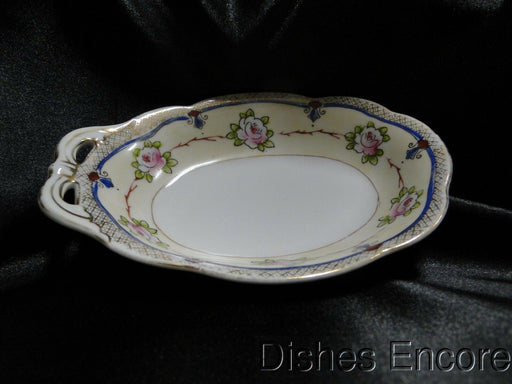 Noritake Pink Roses on a Cream Band, Gold Trim: Oval Dish w/ One Handle, 6 1/4"