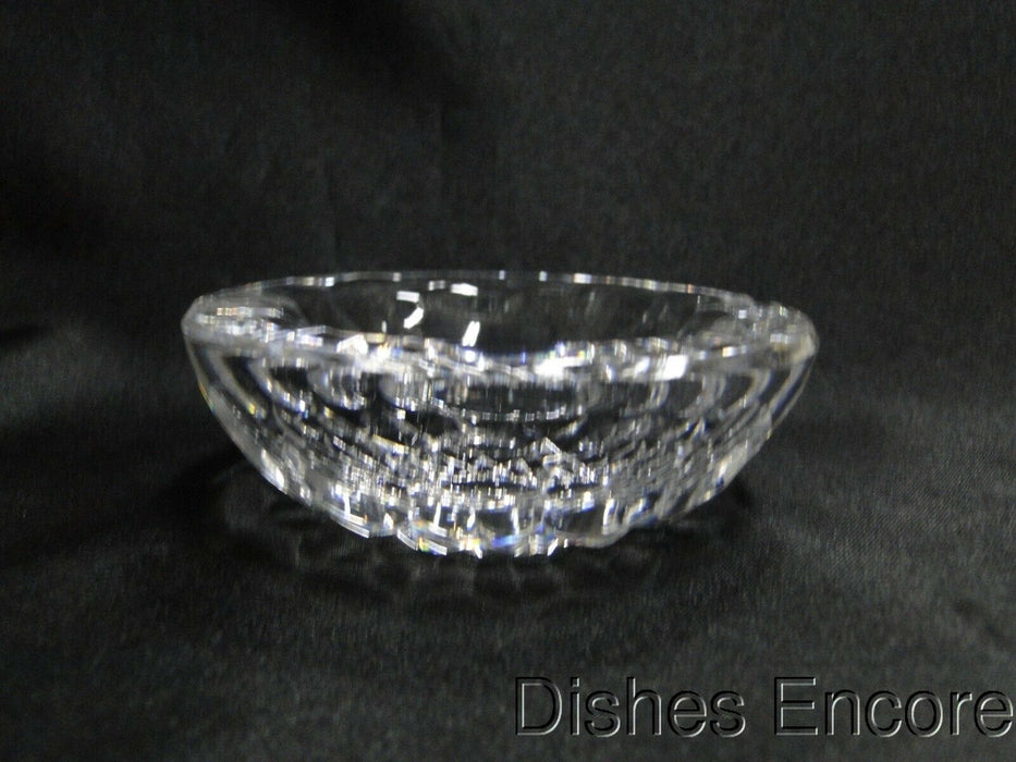 Clear w/ Cut Circles & Diamonds: Round Two Slot Ashtray, 3 1/2" x 1.5", MG#171