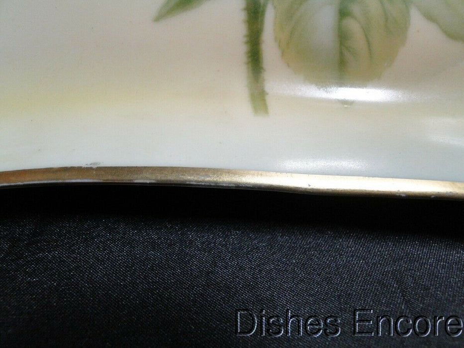 Hutschenreuther Antique Hand Painted Pink Rose on Green: Tray, 12 1/4" x 10"