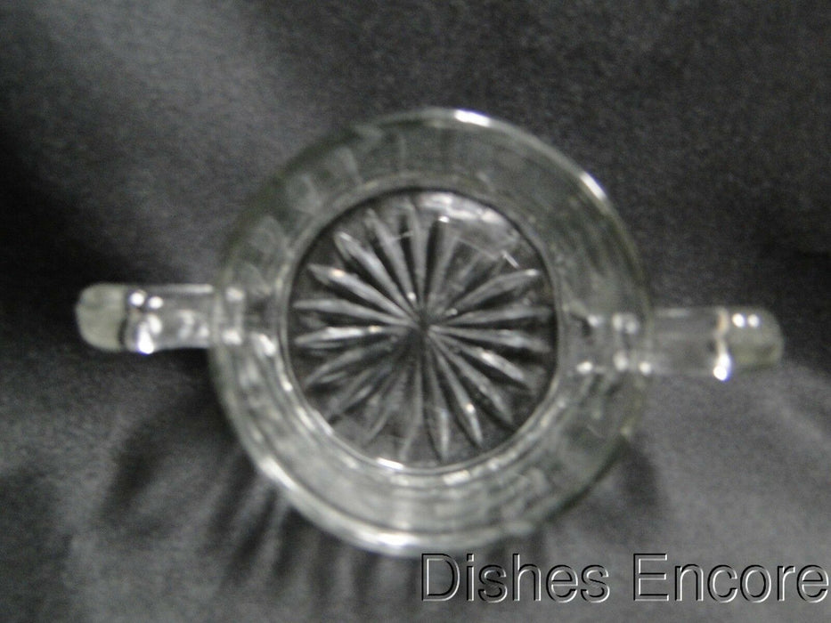 Clear w/ Gray Cut Flowers: Open Sugar Bowl & Creamer Set -- MG#163
