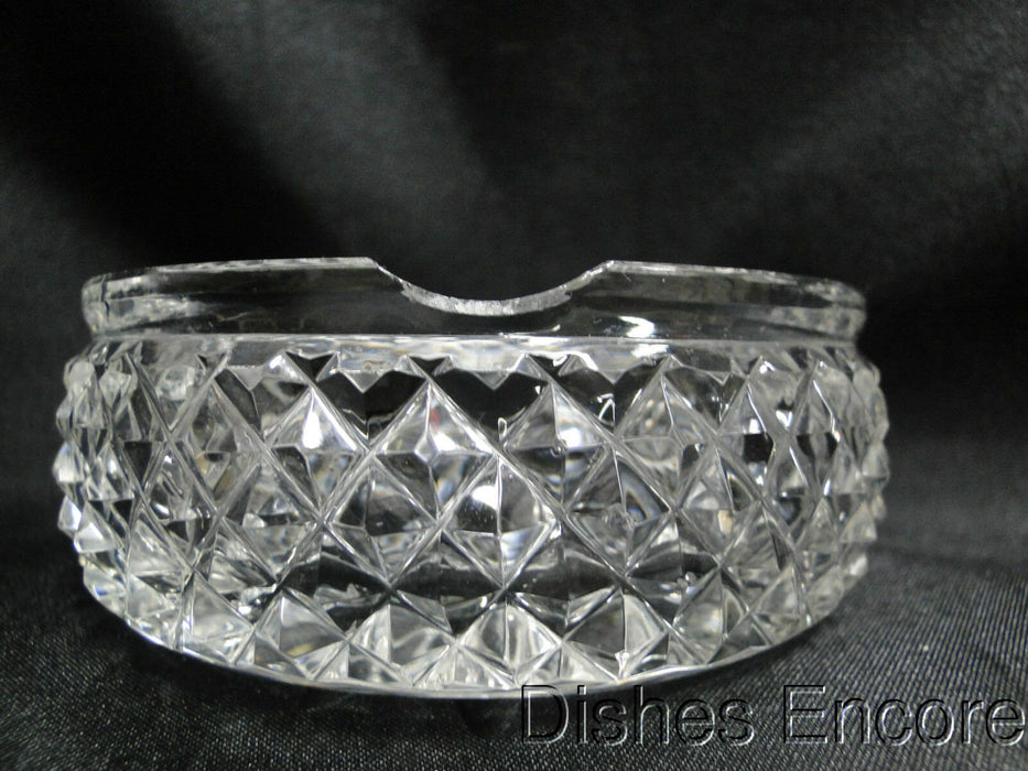 Clear w/ Cut Crosshatch Design: Two Slot Ashtray, As Is  -- MG#114
