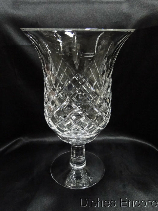 Clear w/ Vertical & Criss Cross Cuts: Hurricane Lamp & Globe 10.75" As Is MG#125