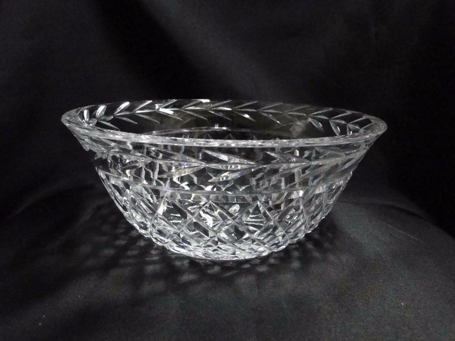 Waterford Crystal Glandore, Laurel & Criss Cross Cuts: Round Bowl, 8 7/8", As Is