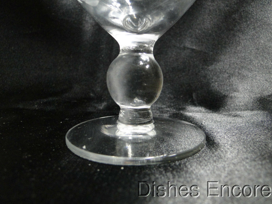 Clear w/ Etched Floral, Ball Stem: Oyster Cocktail (s), 3 5/8" Tall - CR#031