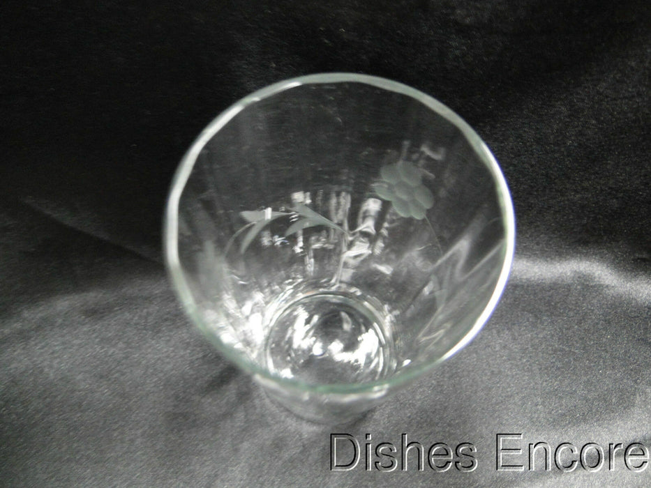 Clear w/ Gray Cut Flowers & Leaves, Optic: Flat Tumbler (s), 5 3/8" -- CR#089