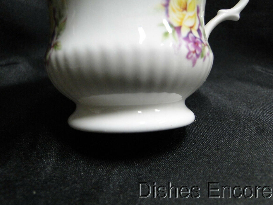 Royal Dover Yellow Roses, Purple Flowers: Demitasse Cup & Saucer Set, 2 3/8"