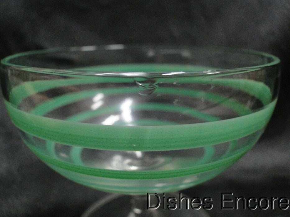 Light Green Stripes, Old Fiesta Colors: Champagne / Sherbet, 3 1/2", As Is