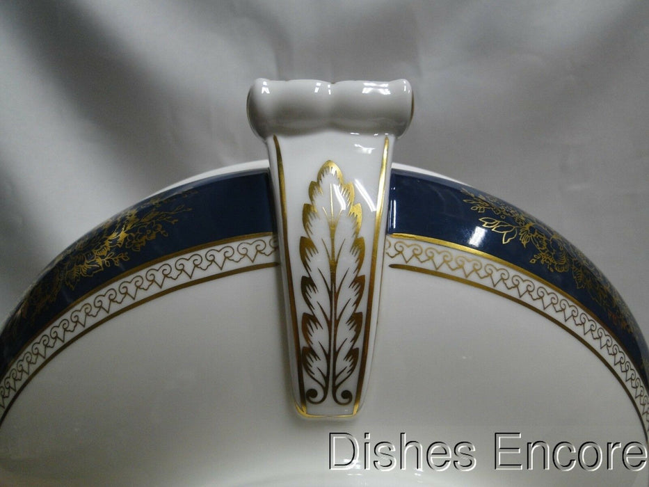 Wedgwood Columbia Blue & Gold, Dragons, Flowers: Round Serving Bowl, No Lid