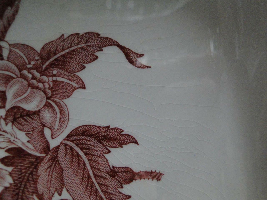 Copeland Spode's Camilla Red, Pink, Floral: Square Serving Bowl, 9 1/8", As Is