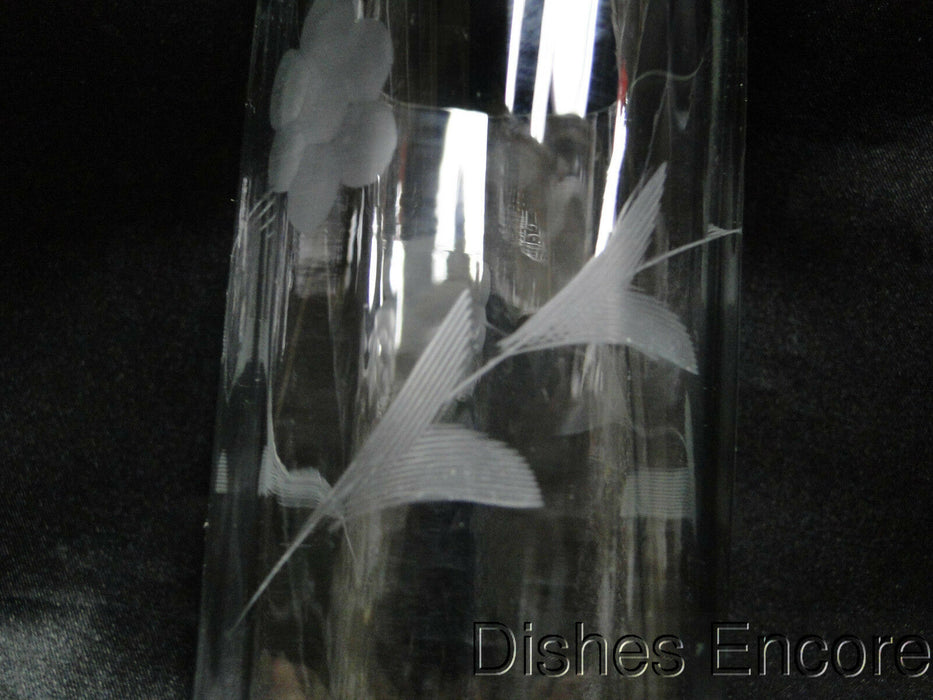 Clear w/ Gray Cut Flowers & Leaves, Optic: Flat Tumbler (s), 5 3/8" -- CR#089