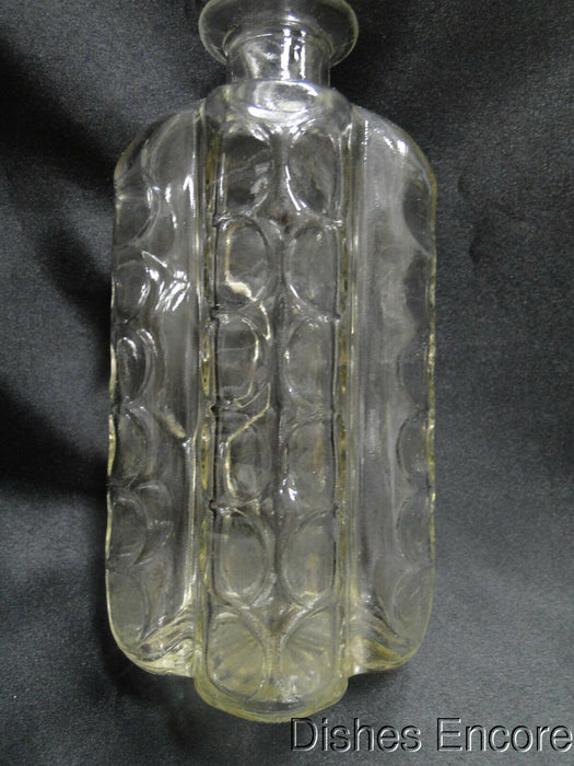 Clear w/ Cut Circles: Decanter & Hollow Stopper w/ Cork, 11" Tall -- MG#110