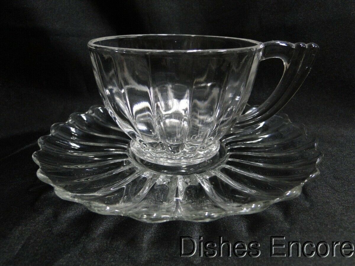 Heisey Crystolite, Pressed: Footed Cup & Saucer Set (s), 2 1/2" Tall