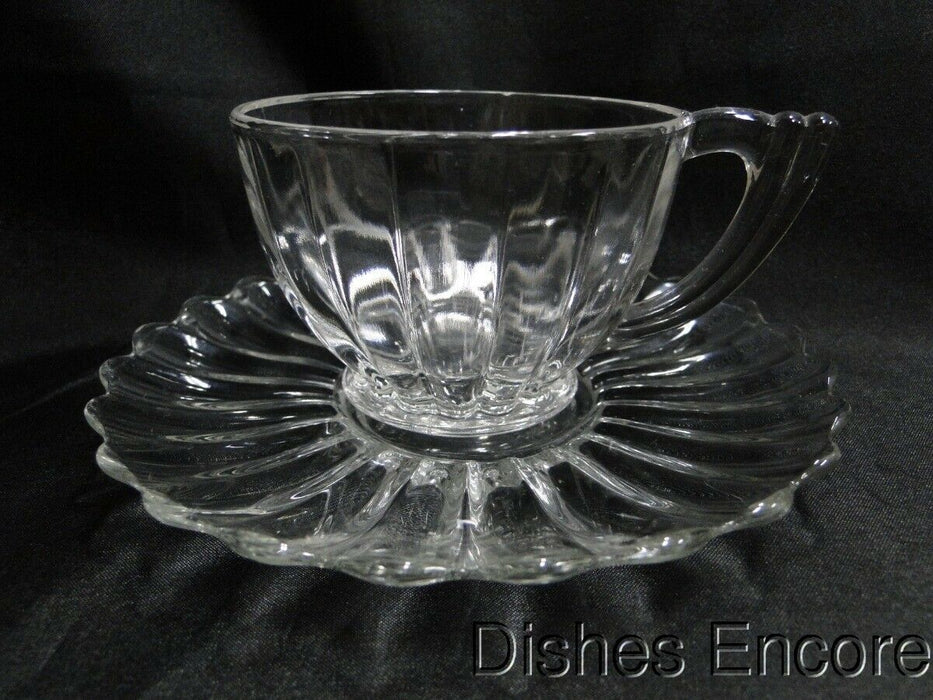 Heisey Crystolite, Pressed: Footed Cup & Saucer Set (s), 2 1/2" Tall
