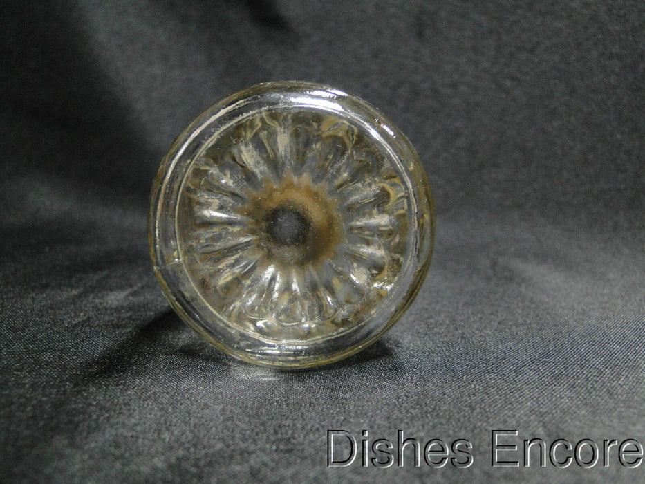 Clear w/ Cut Circles: Decanter & Hollow Stopper w/ Cork, 11" Tall -- MG#110