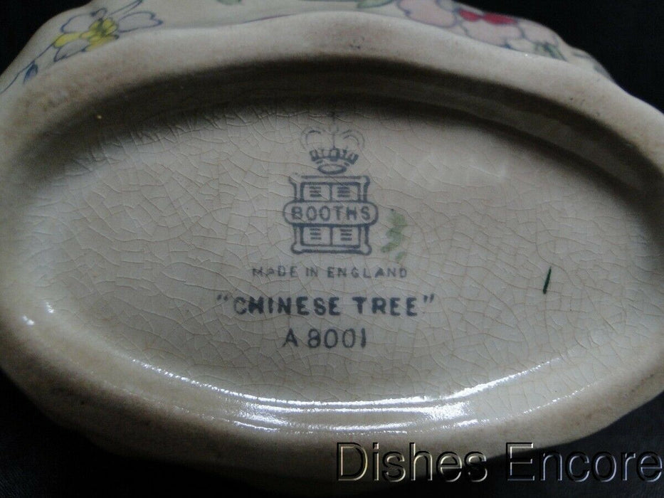 Booths Chinese Tree A8001, Red, Blue, Yellow Flowers: Gravy Boat Only, As Is