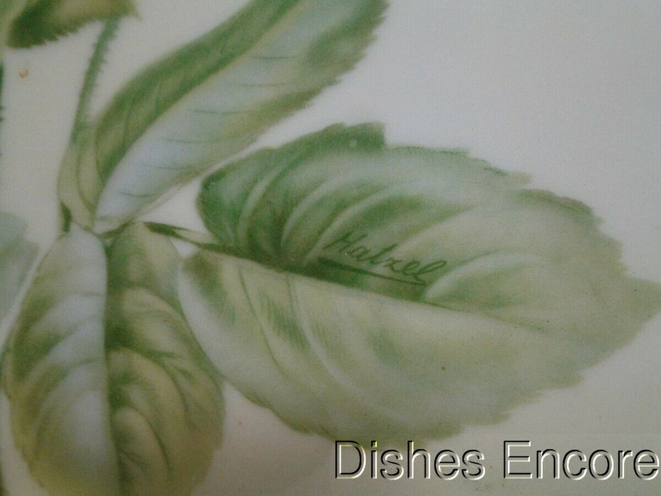 Hutschenreuther Antique Hand Painted Pink Rose on Green: Tray, 12 1/4" x 10"